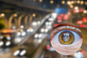 How do cataracts affect night vision?