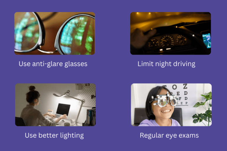 How to manage cataract-induced night vision problems?