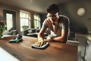 Wiping surfaces & dusting (with caution)